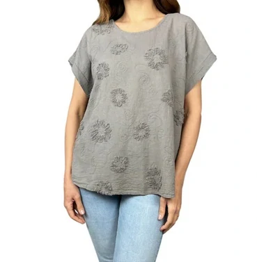 Dámská halenka/tričko italská móda šedé vel.UNI (XL/XXL)