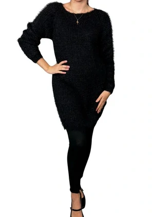 Dámský elegantní svetr ITALY černý vel.UNI (M/L)
