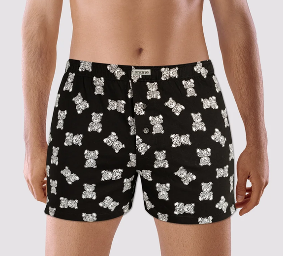 Pánské trenky Andrie PS 6025 medvídek černá/bílá vel.M,L,XL,XXL