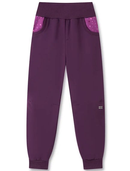 Dívčí softshellové kalhoty zateplené fleecem - Wolf & Wolfie B2699B, fialová vel.116