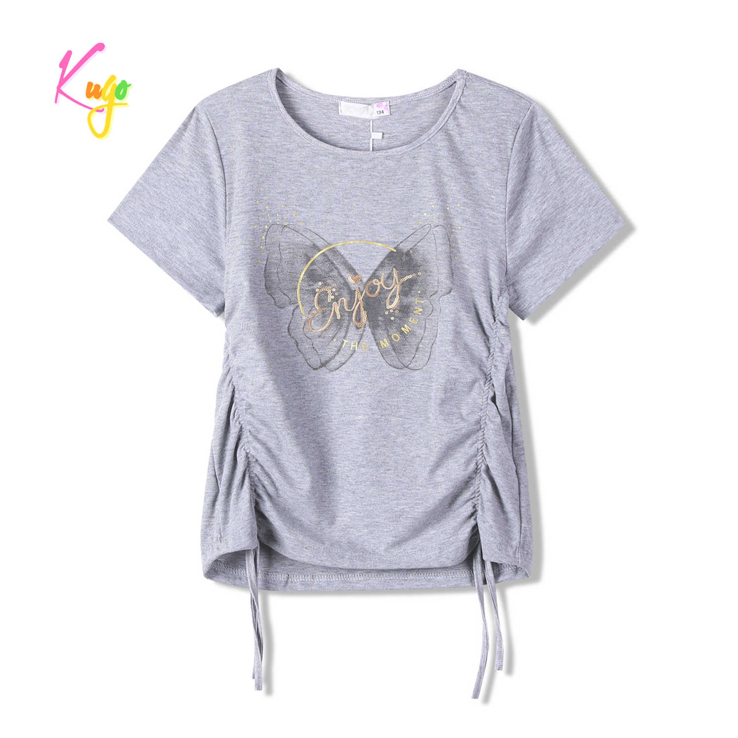 Dívčí elegantní tričko KUGO WL0901 šedé vel.122