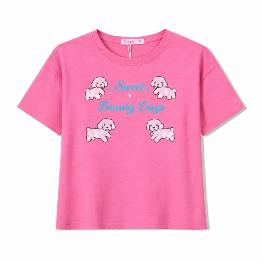 Dívčí tričko KUGO MC9880 růžové vel.140