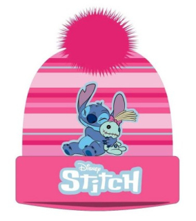 Dětská zimní čepice STITCH růžová vel.54