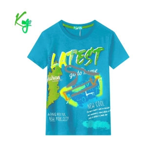 Dětské tričko KUGO TM8577C tyrkys vel.158