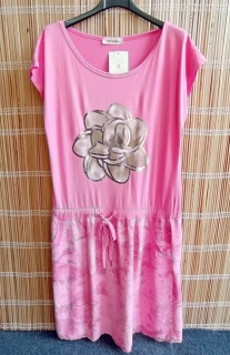 Dámské šaty kytka růžové vel.UNI (L/XL)