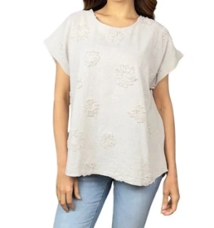 Dámská halenka/tričko italská móda béžové vel.UNI (XL/XXL)