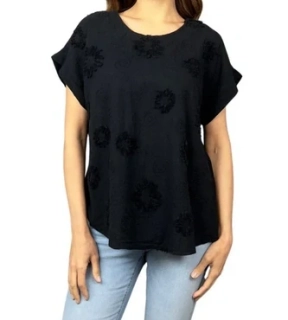 Dámská halenka/tričko italská móda černé vel.UNI (XL/XXL)