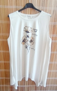 Dámská volná tunika/krátké šaty smetanové vel.UNI (XXL/XXXL)