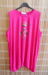 Dámská volná tunika/krátké šaty růžové vel.UNI (XL/XXL)