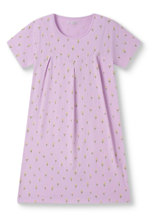 Dámská bavlněná noční košile s krátkým rukávem - Wolf & Wolfie D2634, fialková vel.M,L,XL,XXXL