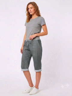 Dámské elegantní 3/4 tepláky šedé vel.UNI-M/L