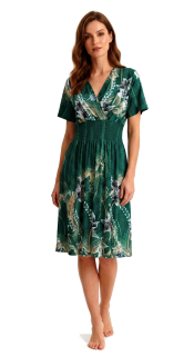 Dámské šaty květ F2612 zelné vel.M/L,XL/XXL