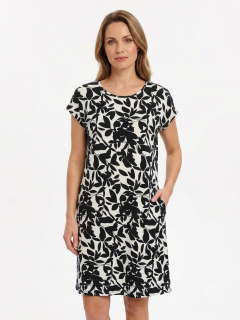 Dámské šaty květ AX87663 černé vel.XL/XXL