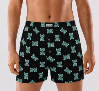 Pánské trenky Andrie PS 6025 medvídek černá/tyrkys vel.L,XL,XXL