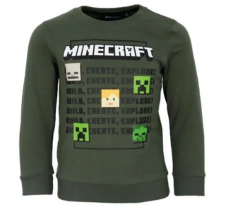 Chlapecká mikina Minecraft zelená 0024 vel.116,128,134,140,152